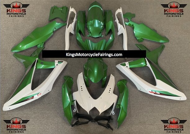 Suzuki GSXR600 (2008-2010) White & Green Fairings