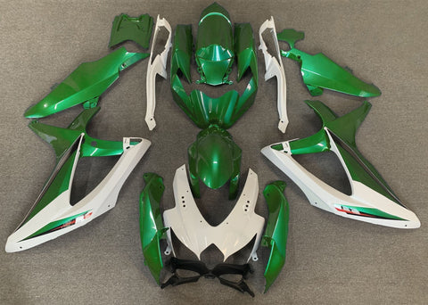 Suzuki GSXR600 (2008-2010) White & Green Fairings