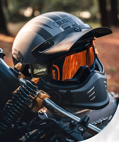 Matte Black Beasley Motorcycle Helmet