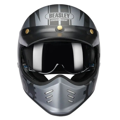 Matte Gray Broken Heart Beasley Motorcycle Helmet