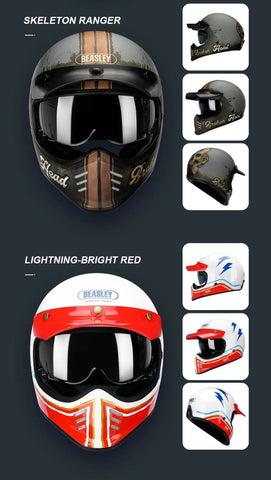 Red, White & Blue Lightning Beasley Motorcycle Helmet