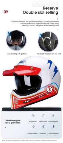 White Beasley Motorcycle Helmet