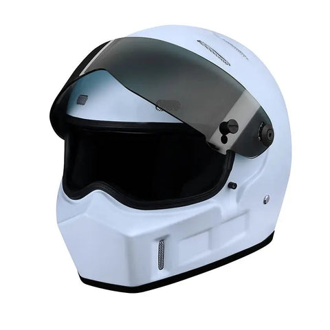 White Single Gill HNJ Motorcycle Helmet