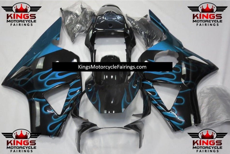 HONDA CBR900RR 954 (2002-2003) Black & Light Blue Flame Fairings