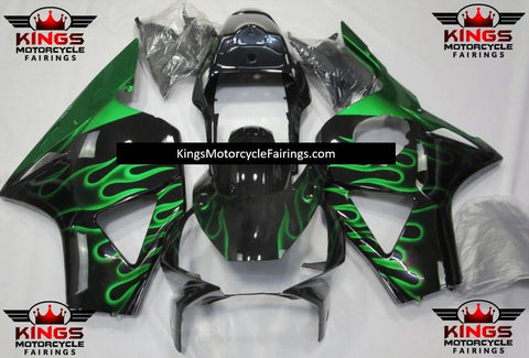 HONDA CBR900RR 954 (2002-2003) Black & Green Flame Fairings