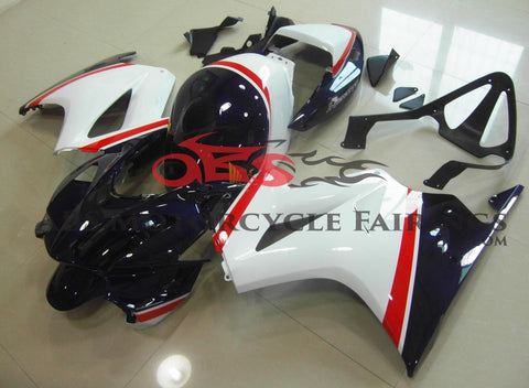 Honda VFR800 (2002-2013) White, Dark Blue & Red Fairings