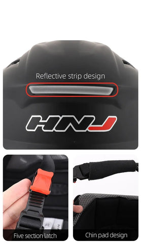 Red Half Face Motorcycle Helmet with Large Black Visor