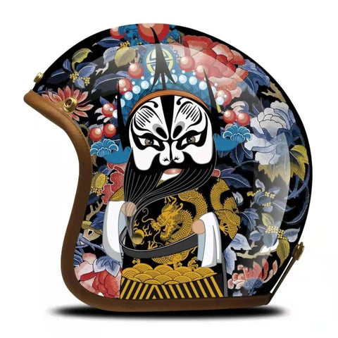 Hand Painted Asian Cartoon Motorcycle Helmet