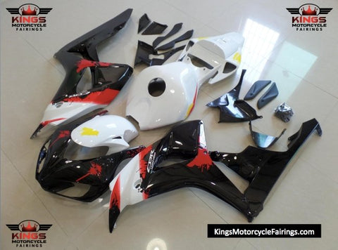 Honda CBR1000RR (2006-2007) Black, White, Red & Yellow Splash Fairings