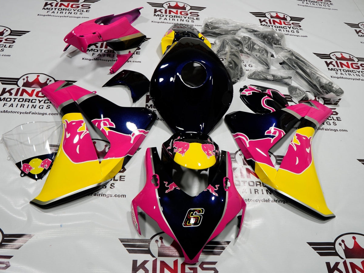 Honda CBR1000RR (2008-2011) Pink, Yellow & Blue Bull Fairings