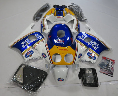 Honda CBR250 MC22 (1990-1998) White, Blue, Yellow, Red & Gold Rothmans Fairings