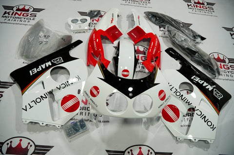 Honda CBR250 MC22 (1990-1998) White, Red & Black Konica Minolta Fairings