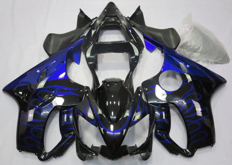 Honda CBR600F4i (2001-2003) Black & Blue Flame Fairings