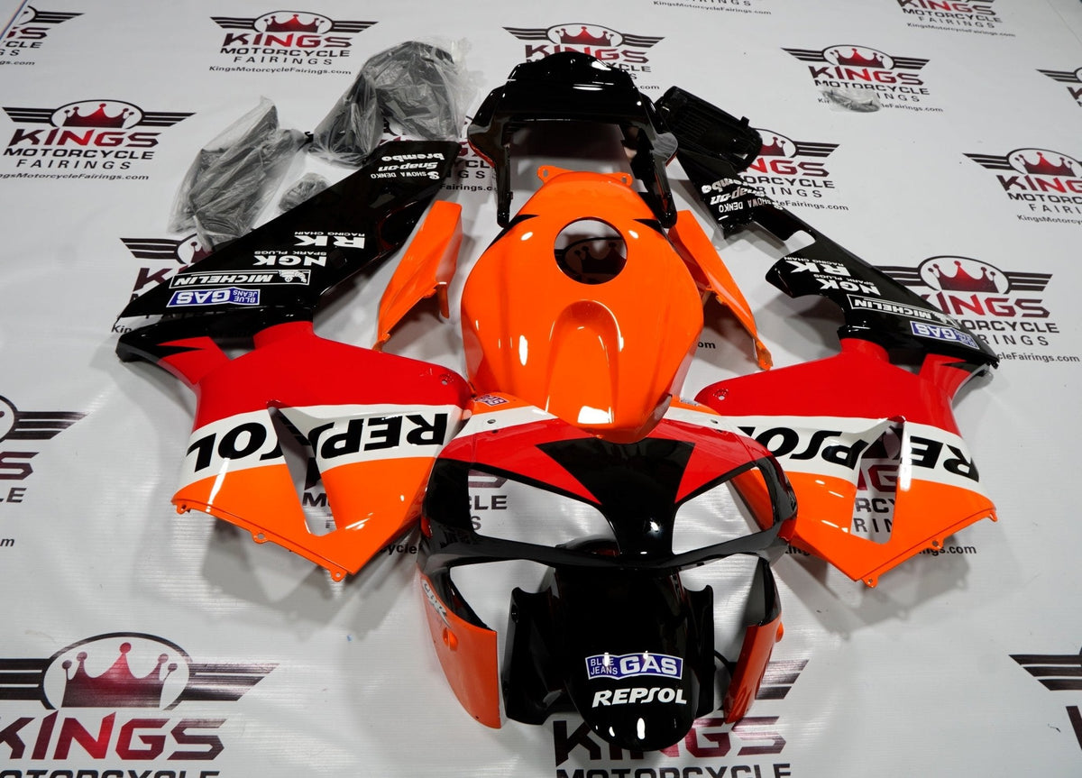 Honda CBR600RR (2003-2004) Black, Orange, White & Red Repsol Fairings