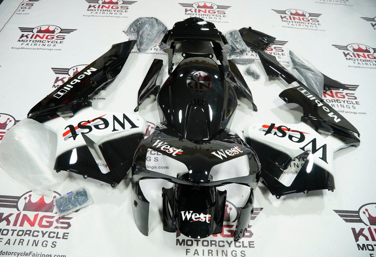 Honda CBR600RR (2003-2004) Black & White West Mobile Fairings