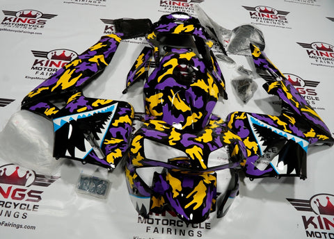 Honda CBR600RR (2003-2004) Purple, Black & Yellow Camouflage Shark Fairings