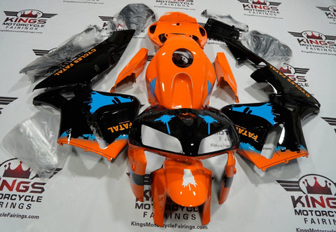 Honda CBR600RR (2005-2006) Orange, Black, Blue Splatter Fairings