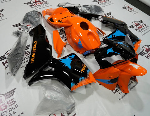 Honda CBR600RR (2005-2006) Orange, Black, Blue Splatter Fairings