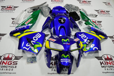 Honda CBR600RR (2005-2006) Blue, Green & Yellow Movistar Fairings