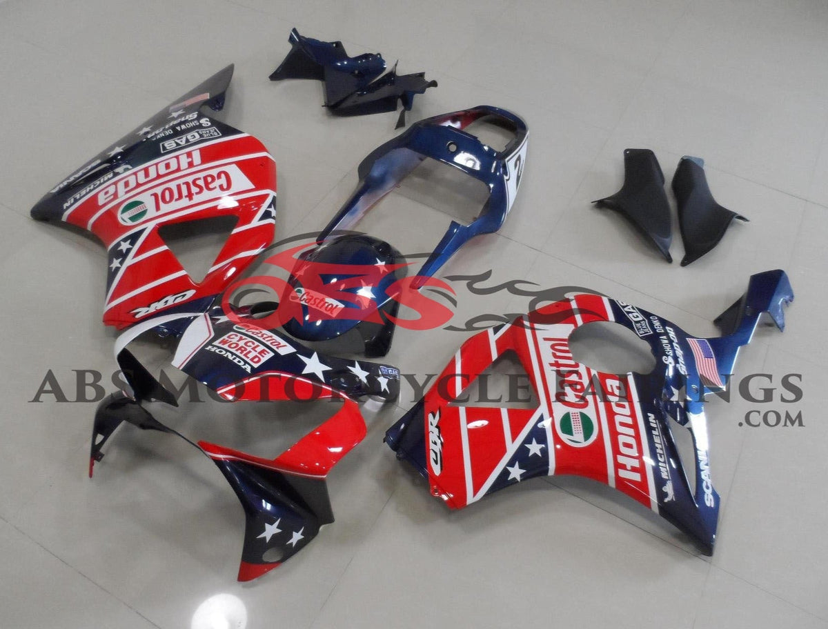 HONDA CBR900RR 954 (2002-2003) Red, Blue & White Star Fairings