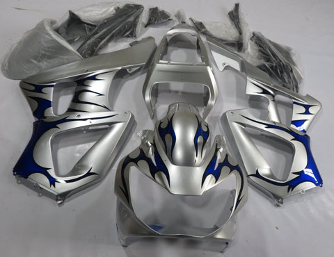 Honda CBR900RR 929 (2000-2001) Silver & Blue Tribal Fairings