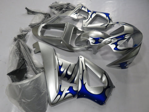 Honda CBR900RR 929 (2000-2001) Silver & Blue Tribal Fairings