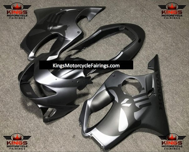 Honda CBR600F4 (1999-2000) Matte Gray & Matte Black Punisher Skull Fairings