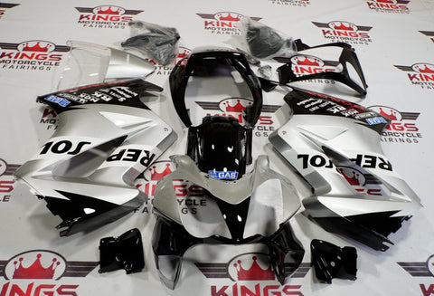 Honda VFR800 (2002-2013) Silver & Black Repsol Fairings