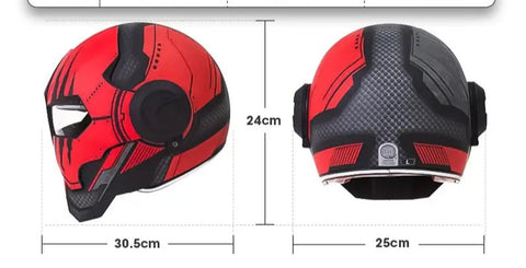 Black & Red Claw Scratch Iron Man Motorcycle Helmet