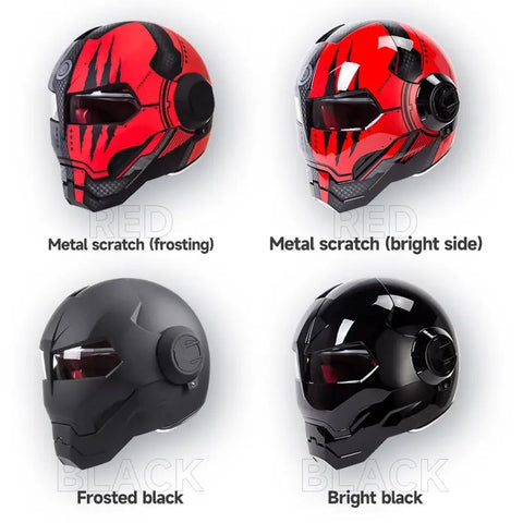 Black & Red Claw Scratch Iron Man Motorcycle Helmet