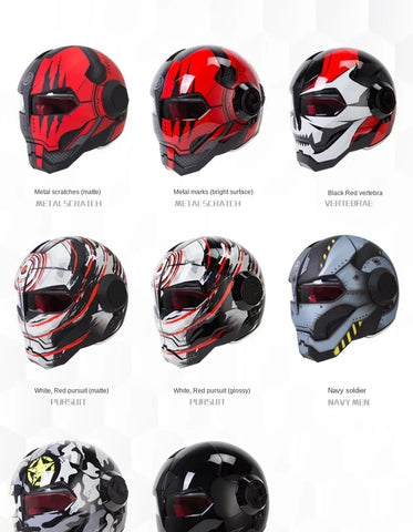 Black & Red Claw Scratch Iron Man Motorcycle Helmet