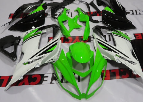 Fairing kit for a Kawasaki ZX6R 636 (2013-2018) White, Green & Black