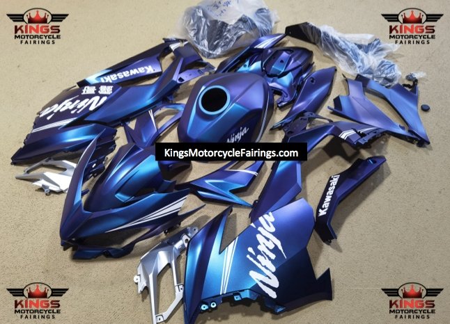 Fairing kit for a Kawasaki Ninja 400 (2018-2023) Matte Chameleon Blue & Purple