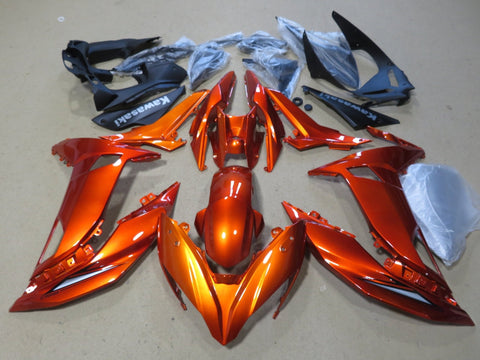 Fairing Kit for a Kawasaki Ninja 650R (2017-2019) Orange & Matte Black