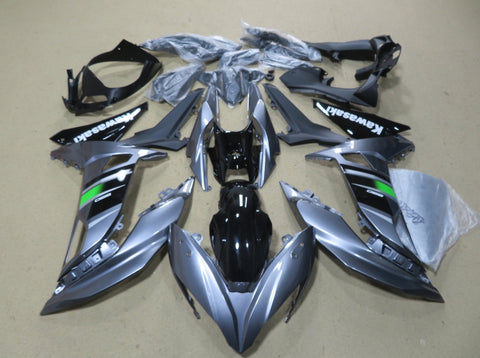 Fairing Kit for a Kawasaki Ninja 650R (2017-2019) Silver, Black, Green & White