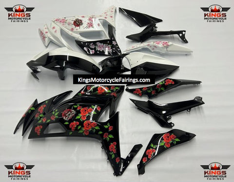 Fairings for Kawasaki Ninja 650R (2020-2023) Black Rose, White Blossom