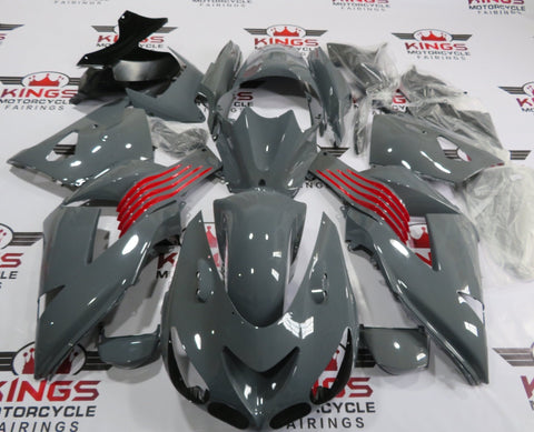 Fairing kit for a Kawasaki Ninja ZX14R (2006-2011) Nardo Gray & Red