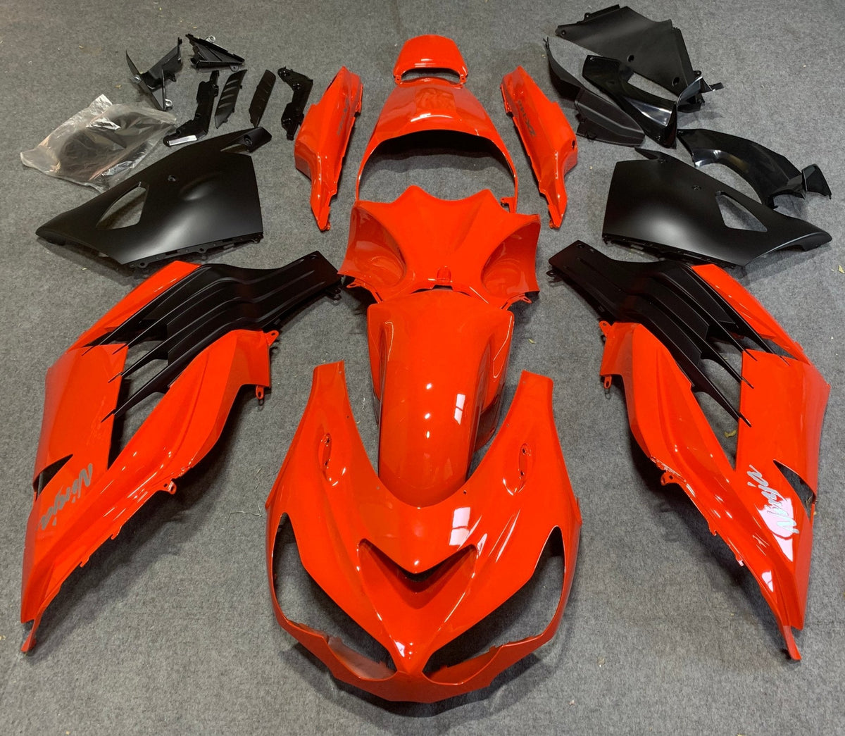 Fairing kit for a Kawasaki Ninja ZX14R (2006-2011) Red & Matte Black