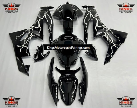 Fairings for Kawasaki Ninja ZX6R 636 (2009-2012) Black, White Lightning