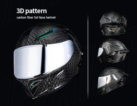 Carbon Fiber 3D HNJ Motorcycle Helmet