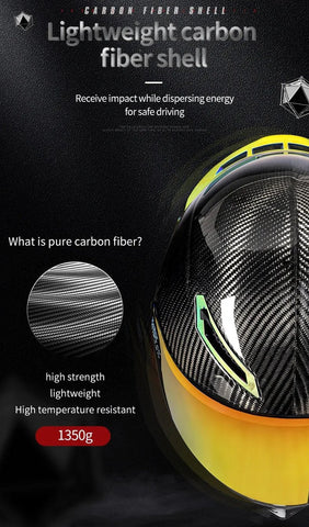 Carbon Fiber 3k Twill HNJ Motorcycle Helmet