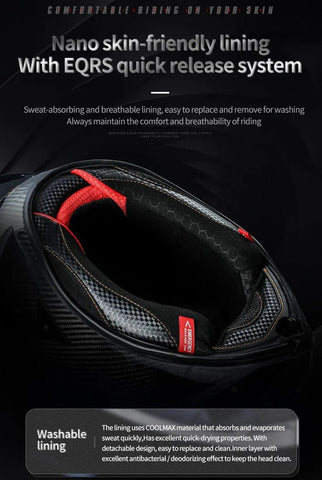 Carbon Fiber 3k Twill HNJ Motorcycle Helmet