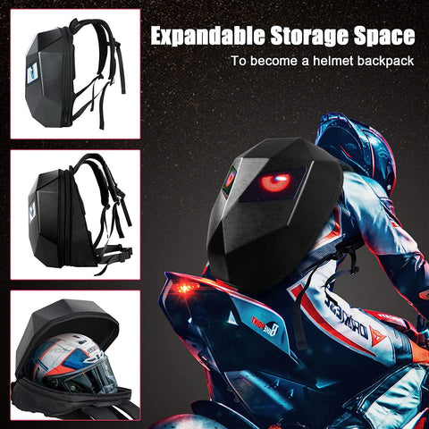 LED Motorcycle Helmet Backpack