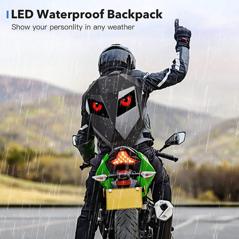 LED Motorcycle Helmet Backpack