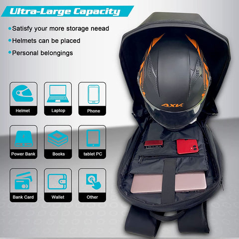 LED Motorcycle Helmet Backpack