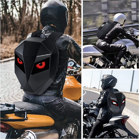 LED Motorcycle Helmet Backpack