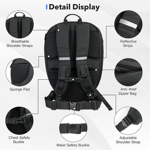 LED Motorcycle Helmet Backpack