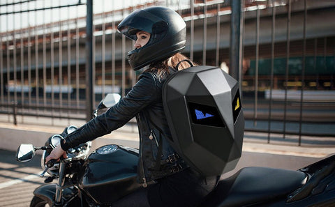 LED Motorcycle Helmet Backpack