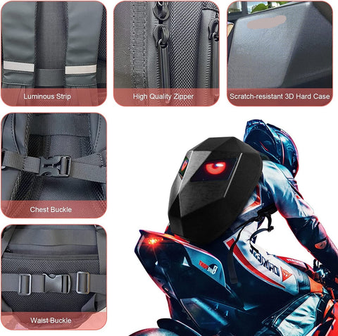 LED Motorcycle Helmet Backpack