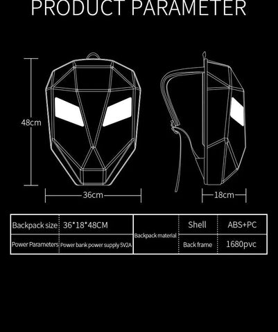 LED Motorcycle Helmet Backpack